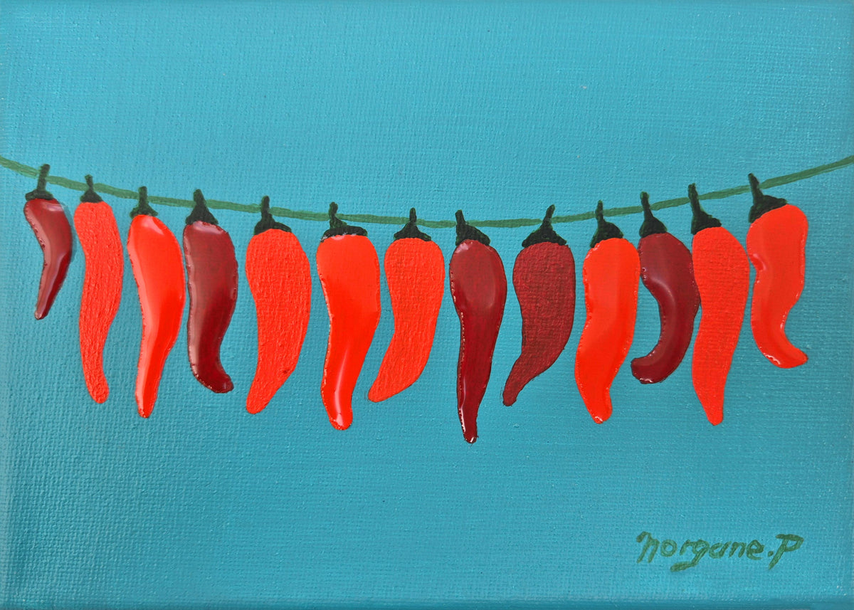 Chillies on a rope, 2025